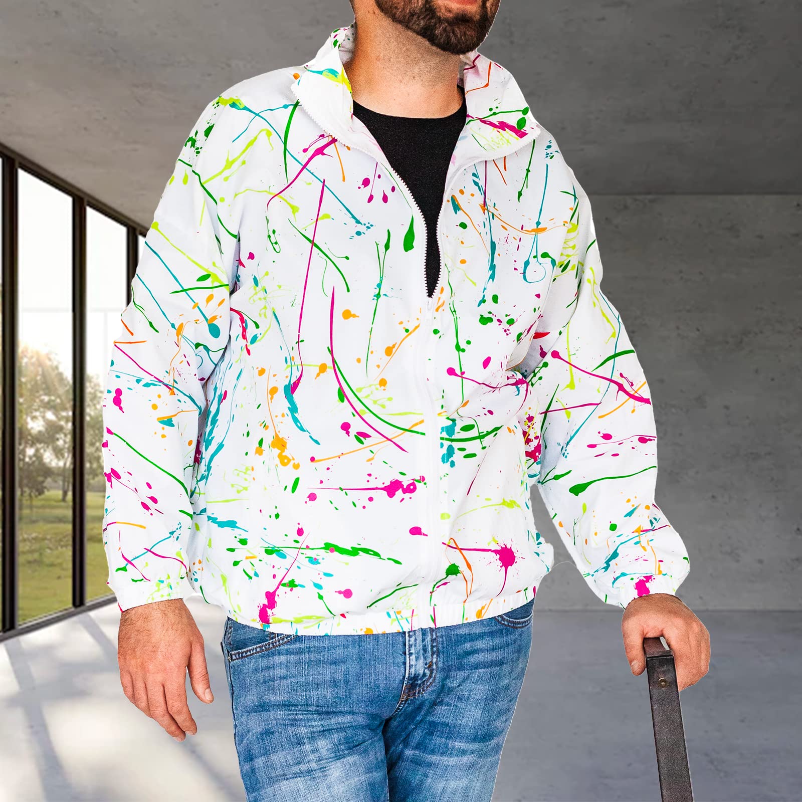 Vintage 80s & 90s Retro Windbreaker Jacket - Funny Guy Mugs Collection | Trendy Throwback Outerwear for Men & Women | Perfect for Casual Wear, Street Style & 90s Theme Parties