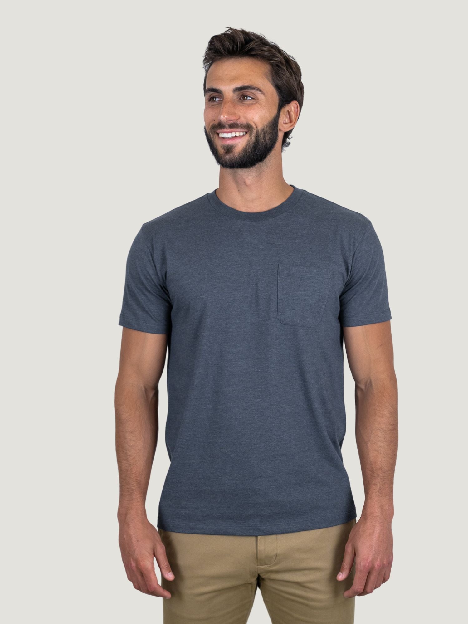 Men's Navy Blue Pocket T-Shirt - Soft Cotton Crew Neck Tee for Casual Wear & Everyday Outfits | Perfect for Work, Gym & Weekend Relaxation