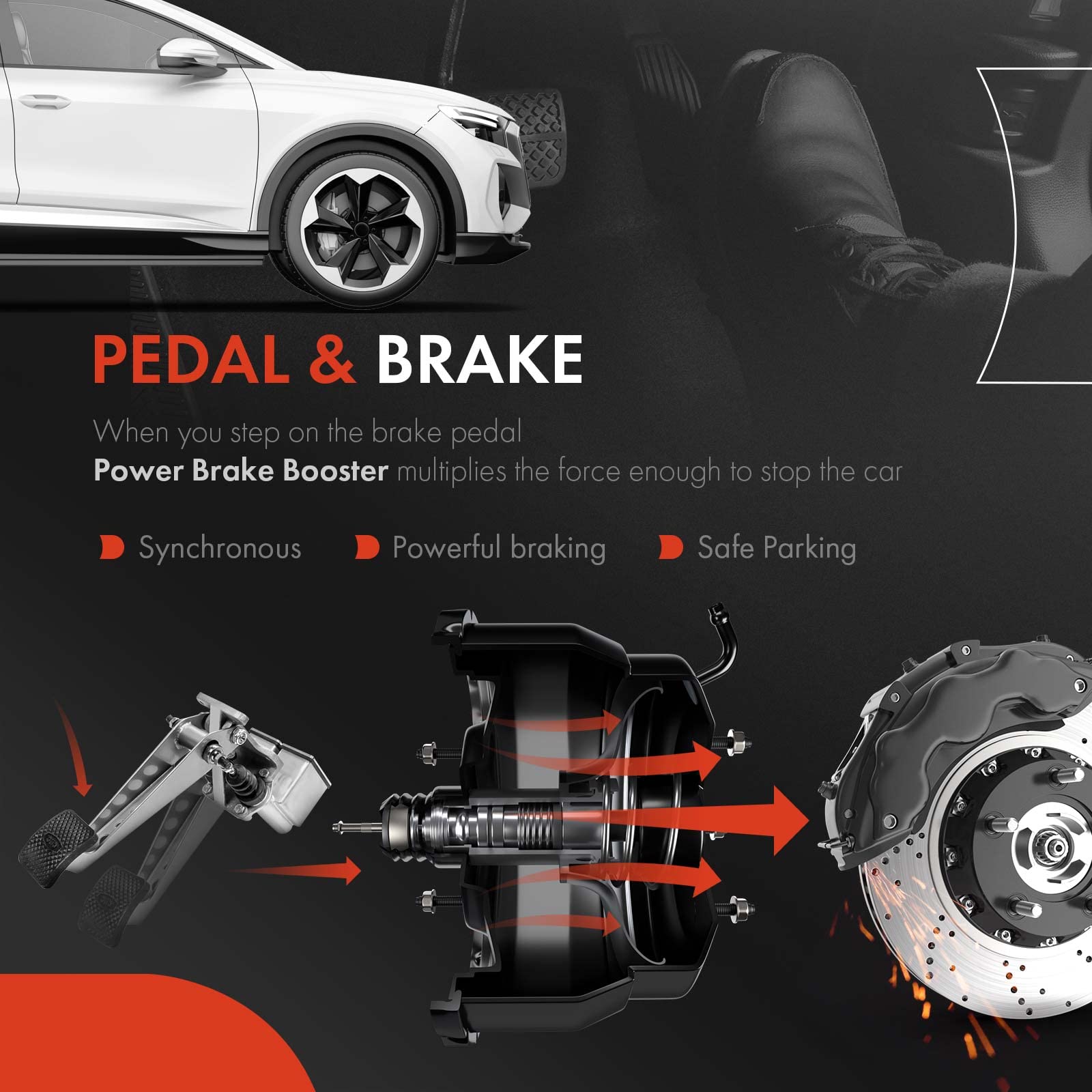 Premium Vacuum Power Brake Booster - Compatible with Chevrolet Uplander, Venture, Buick Rendezvous, Terraza, Oldsmobile Silhouette, Pontiac Aztek, Montana Trans Sport, Saturn Relay - No Master Cylinder Included - Perfect for Brake System Repair & Replacement