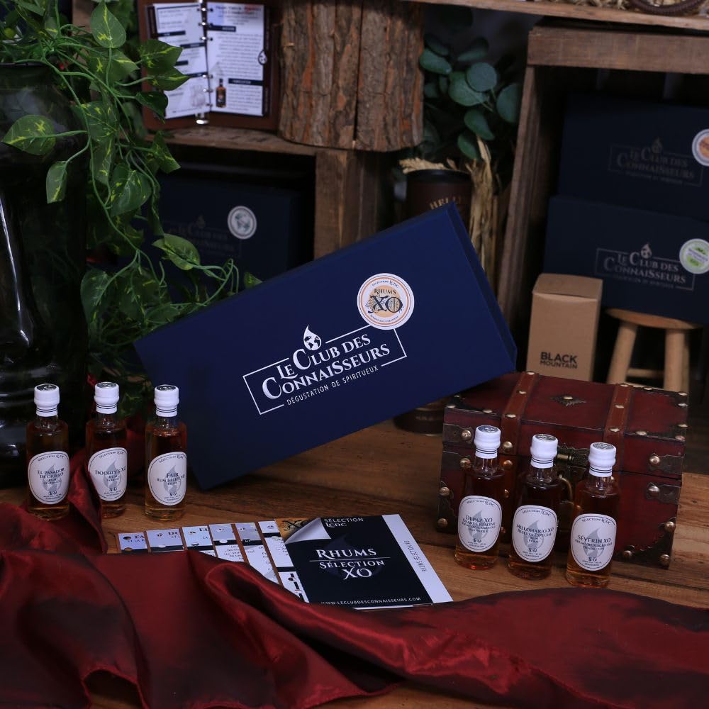 Premium XO Rum Tasting Set - 6 x 40ml Mini Bottles - Caribbean Aged Rum Collection - Perfect for Solo Tasting or Gift Giving - Great for Cocktail Parties & Home Bars