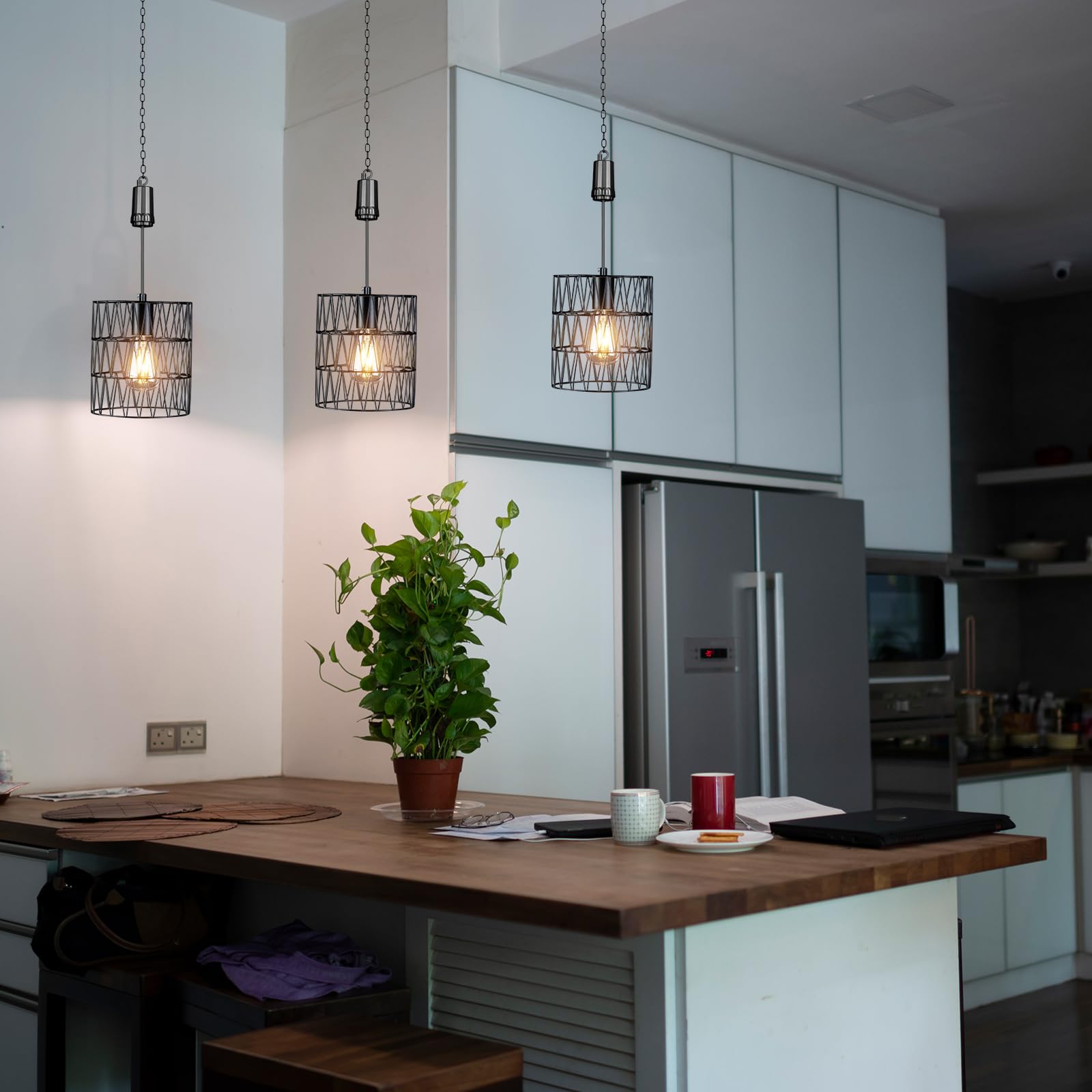 Battery Operated Chandelier - 6 Hour Timer, Waterproof Hanging Pendant Light for Indoor & Outdoor Use - Perfect for Gazebo, Porch, Garden, Patio, and Living Room Decoration