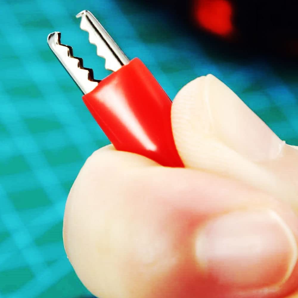 Heavy Duty Alligator Clips Electrical Test Leads Set - Copper Jumper Wires with Protective Covers for Electrical Testing, Circuit Experiments, DIY Projects, and Automotive Repairs