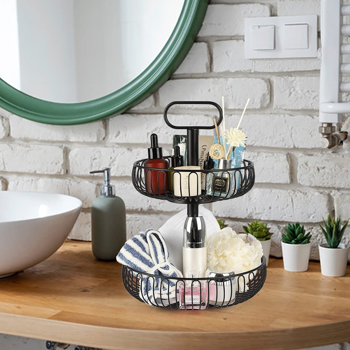 Stainless Steel Fruit Bowl for Kitchen Counter - Large Capacity Metal Vegetable Basket with Detachable Stand - Perfect for Countertop Storage of Fruits, Veggies & Snacks - Ideal for Dining Room, Pantry & Kitchen Organization