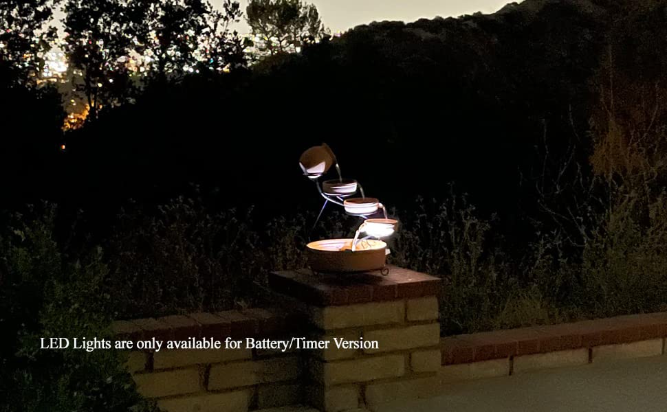 ASC Solar Water Pump Kit - 1.6W Battery Powered with Timer & LED Lights for Fountains, Pools, and Ponds | Perfect for Garden Decor, Backyard Water Features, and Outdoor Aquatic Displays