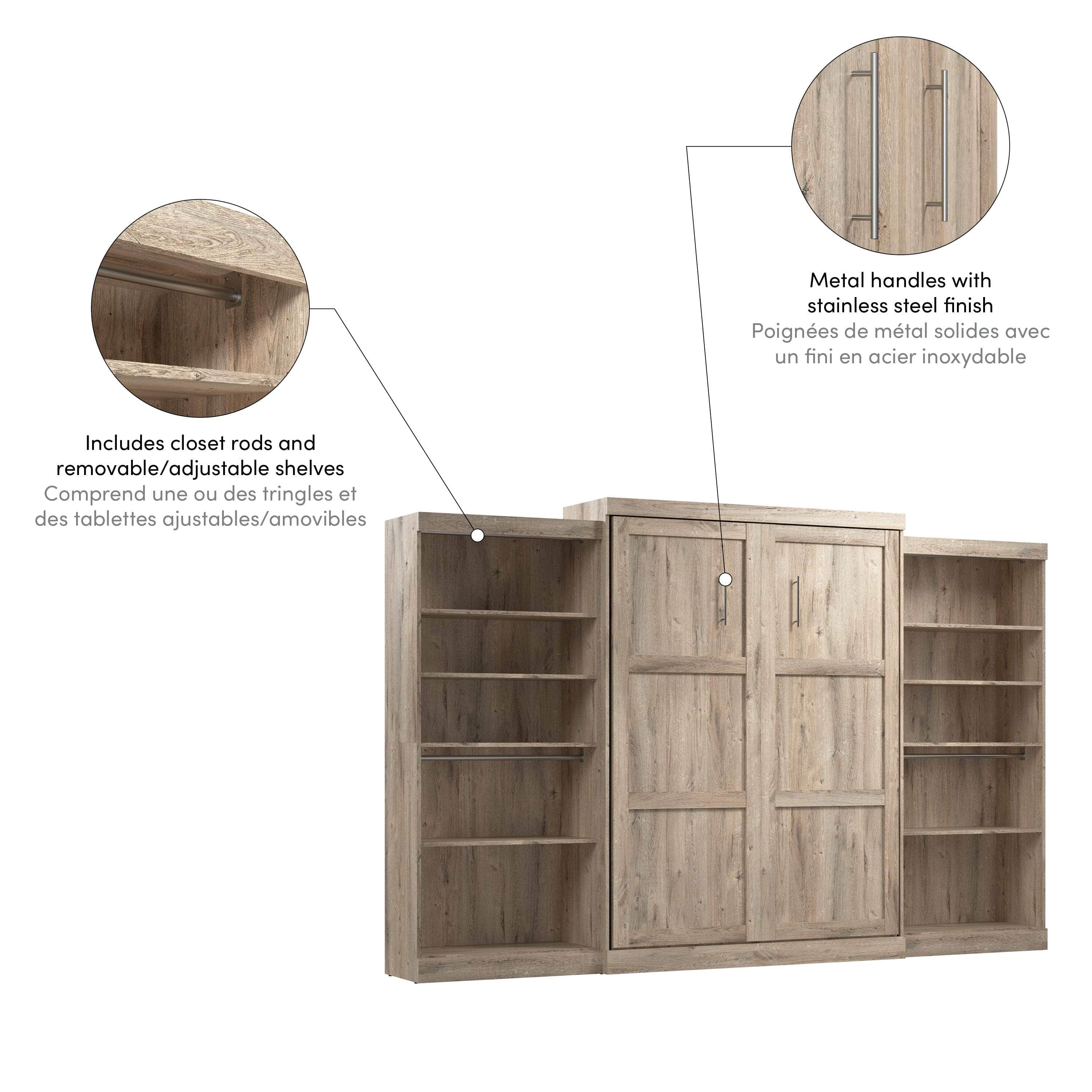 Pur Queen Murphy Wall Bed with 2 Storage Units - 136
