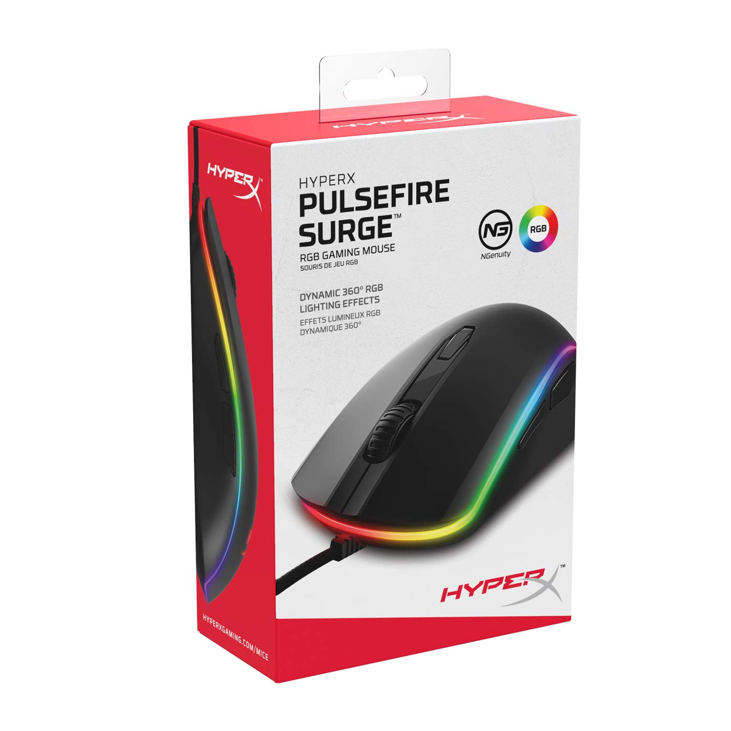 HyperX QuadCast USB Condenser Gaming Microphone & HyperX Pulsefire Surge RGB Wired Optical Gaming Mouse Bundle for PC, PS5, Xbox - Perfect for Streaming, Esports & Professional Gaming