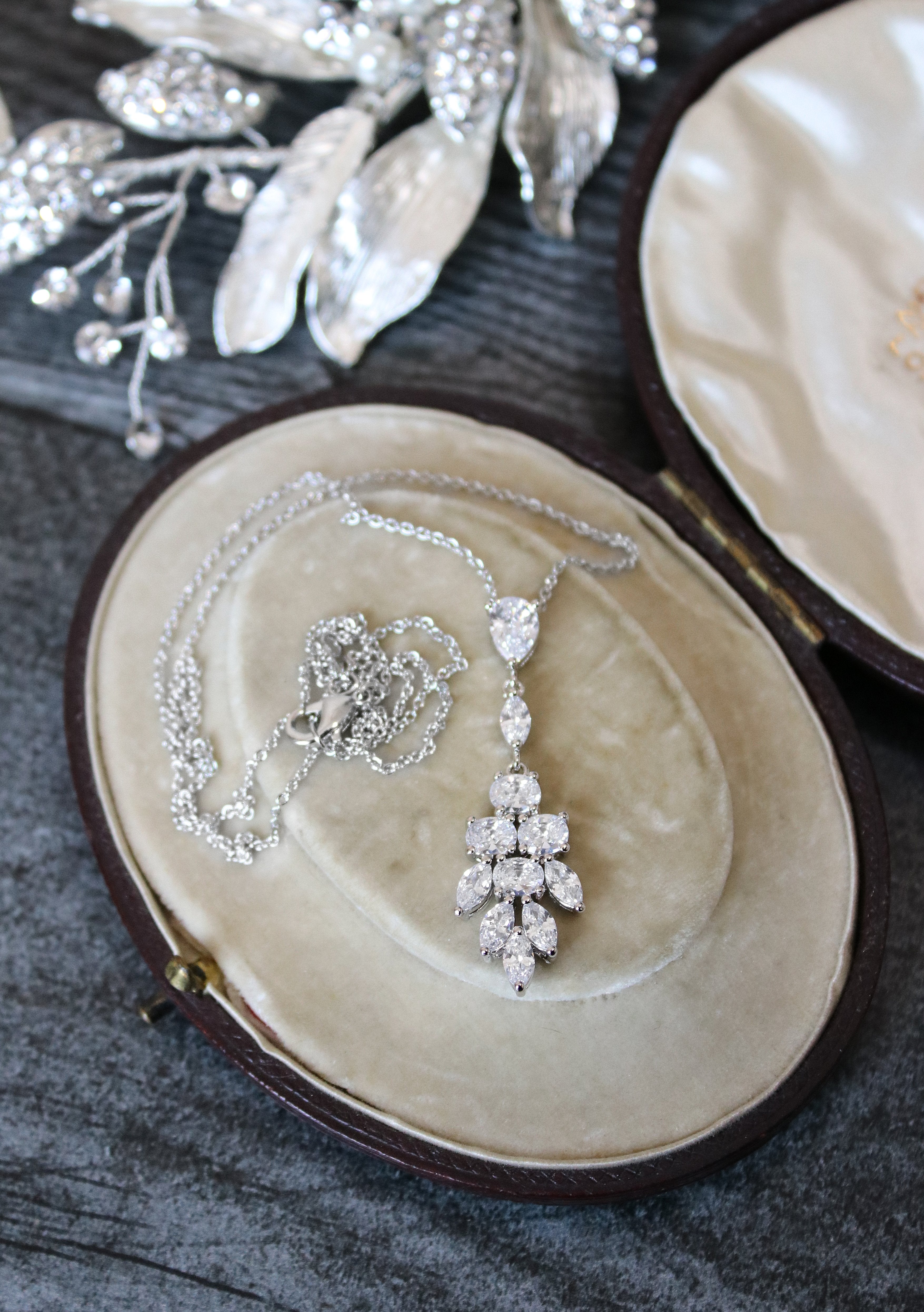 Elegant Jasmine Drop Earrings and Necklace Set for Women - Sterling Silver Floral Jewelry Gift for Wedding, Party & Special Occasions