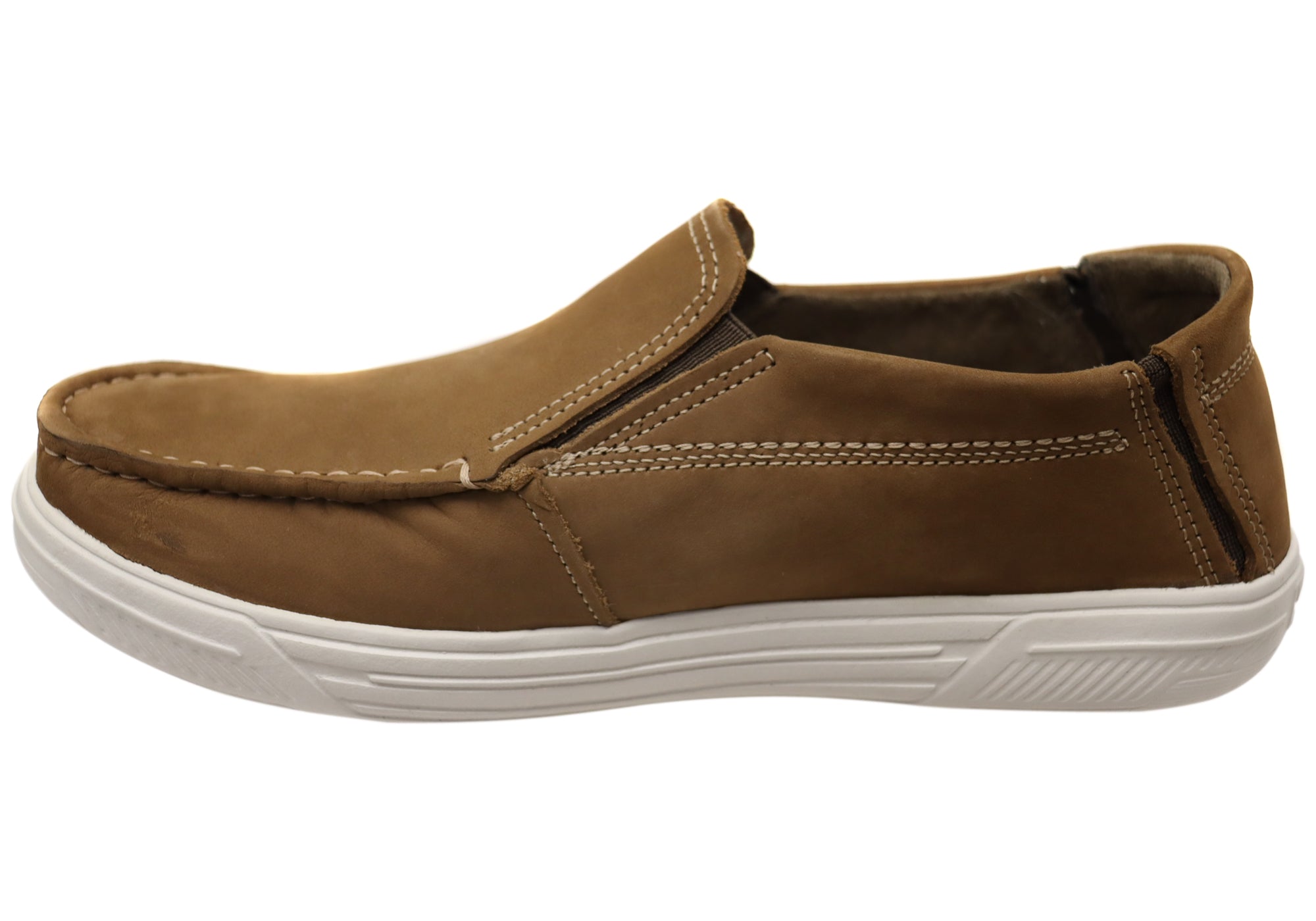 Pegada Rye Men's Comfortable Slip-On Casual Shoes | Genuine Brazilian Leather Loafers for Walking, Office & Travel | Breathable & Lightweight
