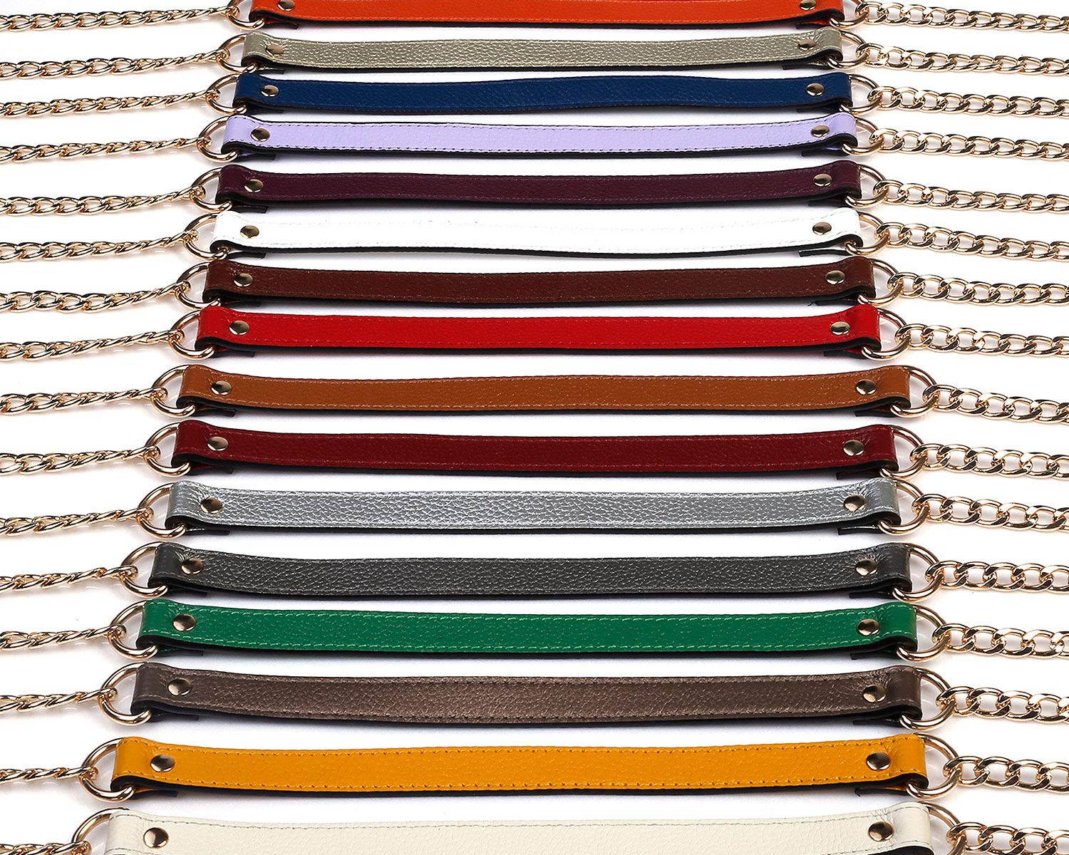 VanEnjoy 18MM Replacement Chain & Genuine Leather Shoulder Crossbody Strap for Handbags, Purses & Totes - Blue | Adjustable Fashion Accessory for Women, Perfect for Work, Travel & Everyday Use