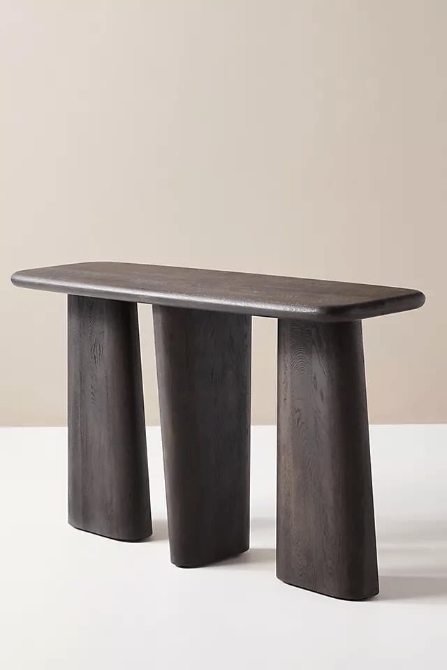 Handmade Kalle Sculptural Console Table - Solid Wood Entryway Table with Unique Design | Perfect for Hallway, Living Room & Foyer Decor