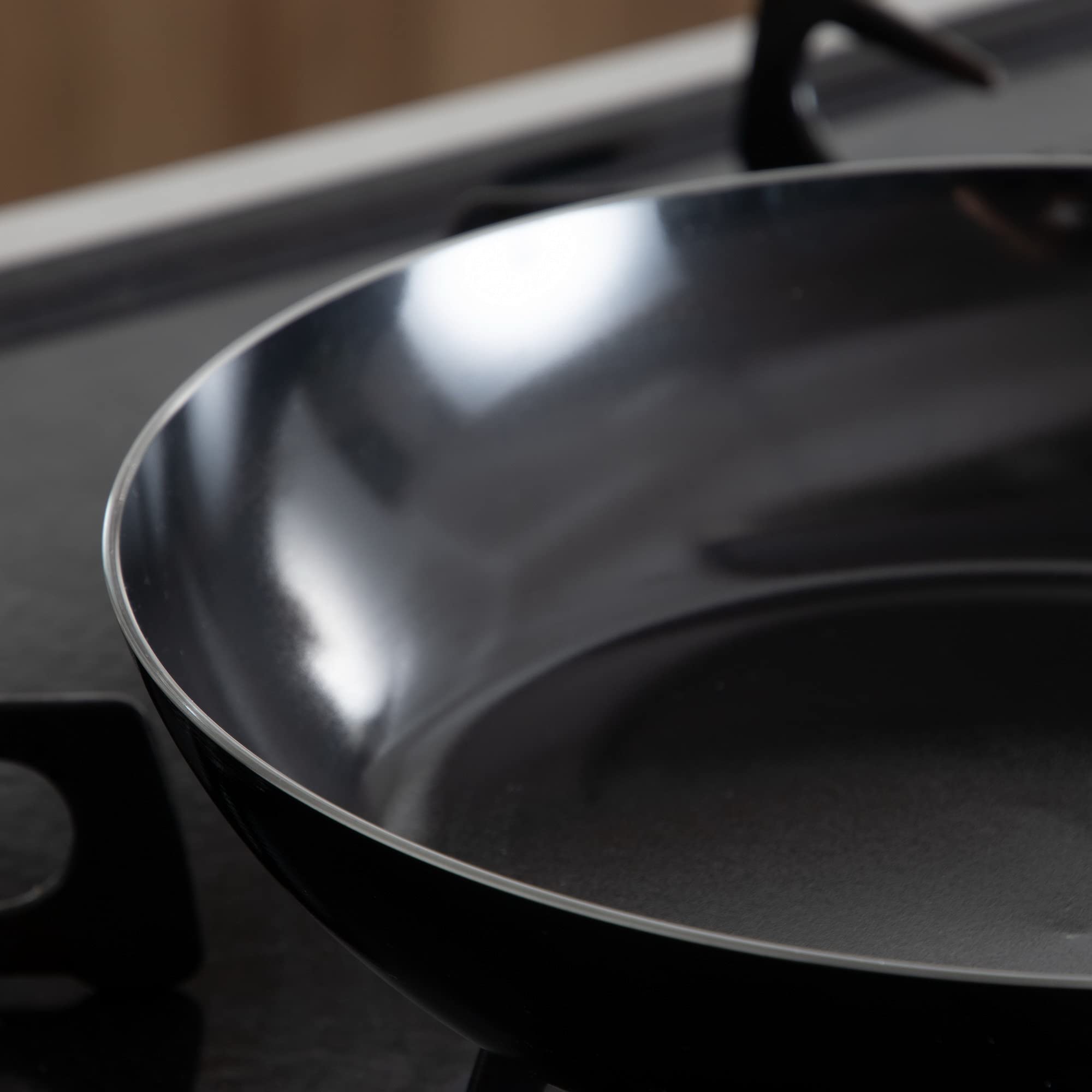 Endoshoji TKG Premium 12.6 Inch Iron Frying Pan - 32cm Heavy Duty Skillet with 2.5 Inch Depth, 5.3 Inch Ergonomic Handle & 2.3mm Thick Plate - Perfect for Searing, Stir-Frying & Home Cooking