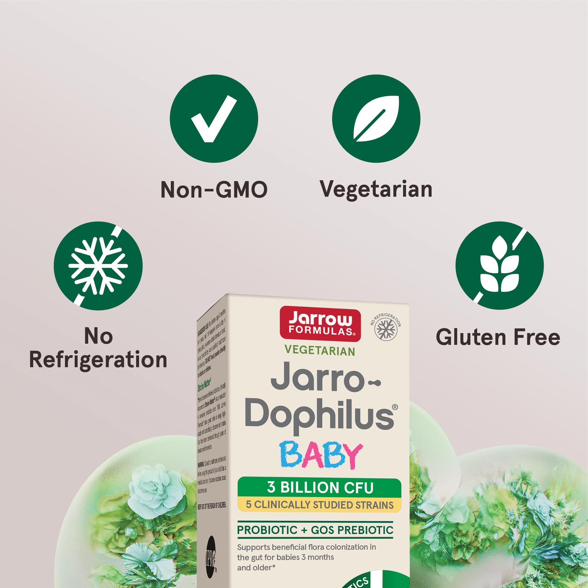 Jarrow Formulas Jarro-Dophilus Baby Probiotic + GOS Prebiotic Powder - 2.1 oz (60 Day Supply) - Gut Health & Immune Support for Infants - Pack of 12 - Ideal for Colic Relief, Digestion & Diaper Rash Prevention