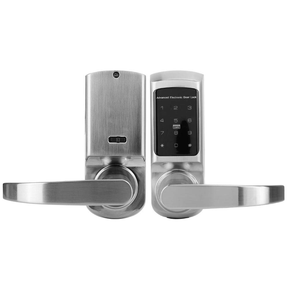 Alinory Smart Door Lock - Keyless Entry with Card Reader, Password & Mechanical Key - Anti-Theft Electric Security Lock for Home, Office & Apartment Safety