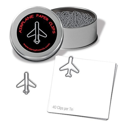 40-Piece Silver Jet Airplane Paper Clips Set - Perfect for Office, School & Gift Giving