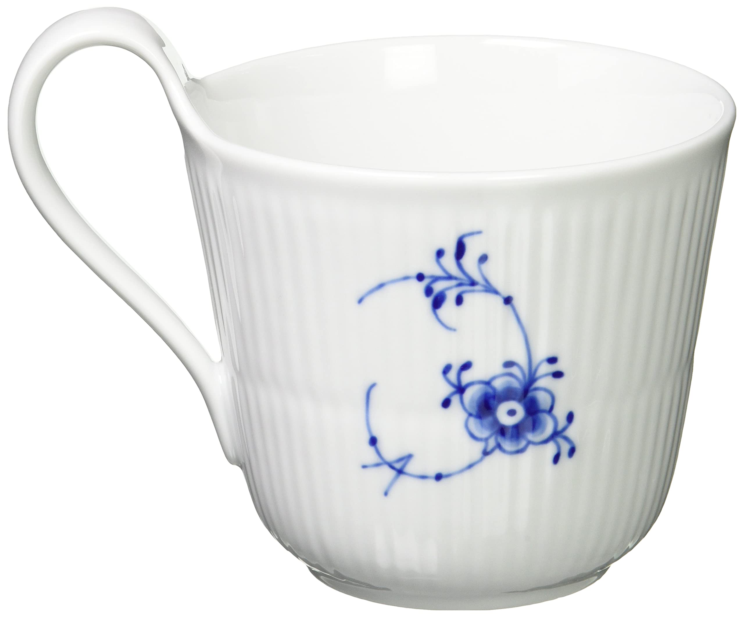 Royal Copenhagen Blue Fluted Plain High Handle Coffee Mug - 11.2 oz (330 ml) Porcelain Tea Cup - Elegant Wedding Gift, Housewarming Present - Perfect for Afternoon Tea, Coffee Breaks & Bridal Showers