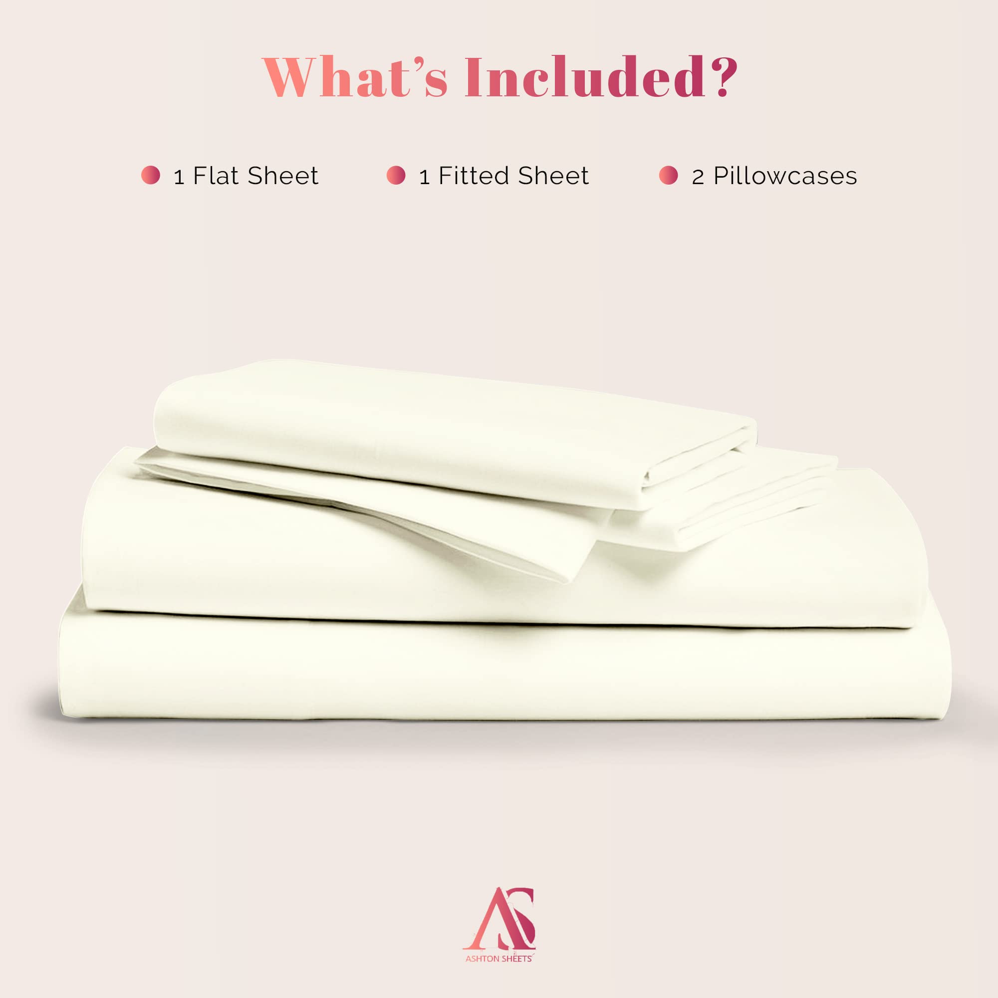 Premium 100% Egyptian Cotton California King Sheets - 4-Piece Set, 1000 Thread Count, Ultra Soft & Cooling Sateen Weave (Ivory) - Luxury Bedding for Hot Sleepers & Master Bedrooms