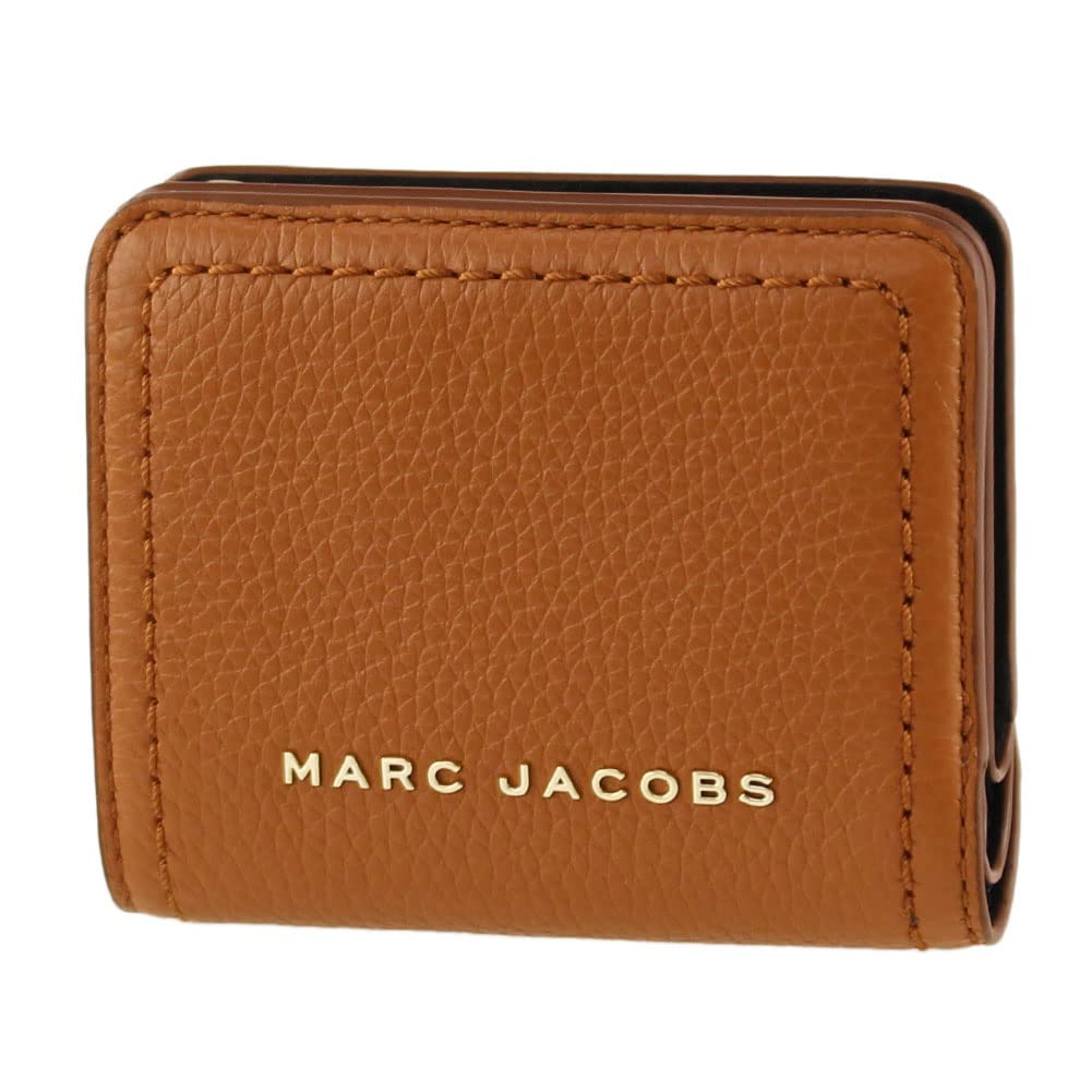 Marc Jacobs S101L01SP21 Women's Mini Compact Wallet in Smoked Almond with Gold Hardware - Perfect for Everyday Use, Travel & Gift Giving