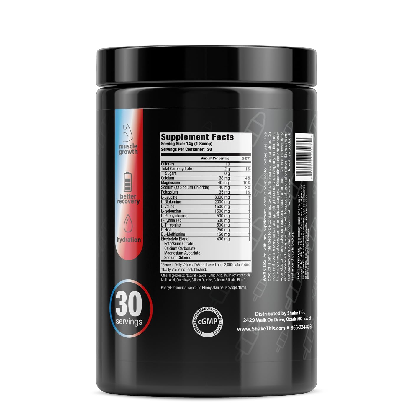 **Premium BCAA Amino Powder 2:1:1 Ratio - Pre & Post Workout Supplement with Electrolytes, Essential Amino Acids, Great Bomb Pop Flavor - Lab Tested & Certified (30 Servings) - Ideal for Muscle Recovery & Hydration**