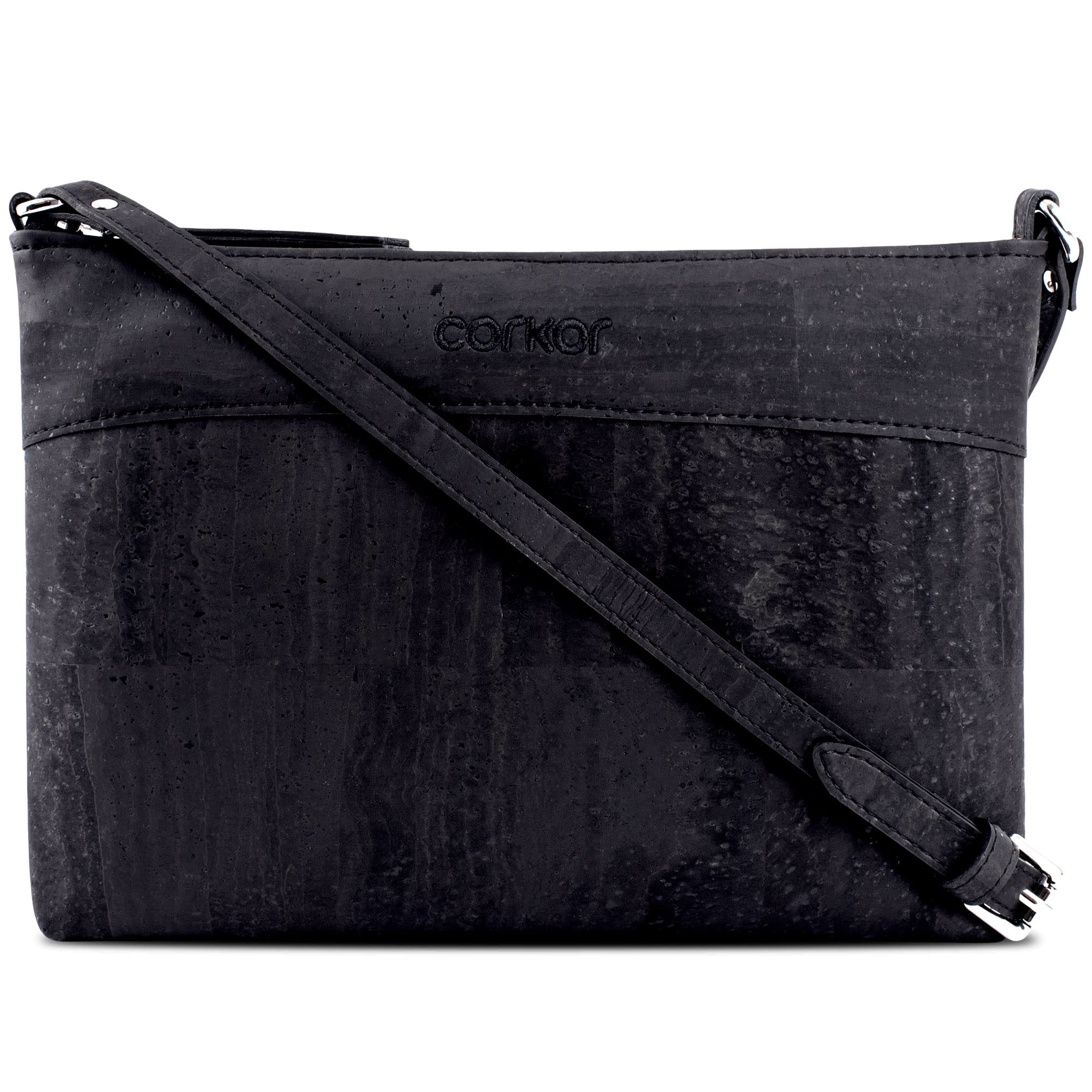 Vegan Cork Purse for Women - Eco-Friendly Crossbody Handbag, Cruelty-Free Black Cork Bag | Perfect for Casual Outings, Travel & Sustainable Fashion