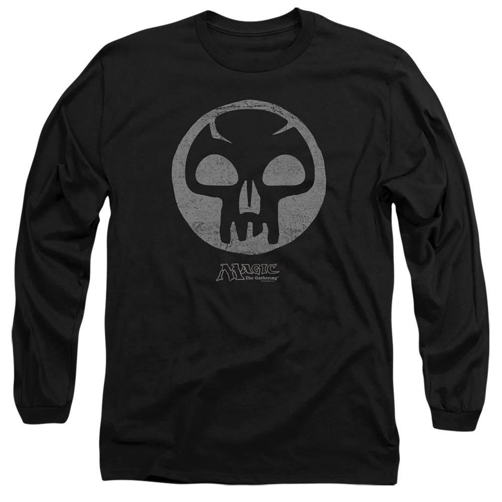 Magic The Gathering Black Symbol Unisex Long-Sleeve T-Shirt for Adults - Perfect for Gaming Events, Cosplay & Casual Wear