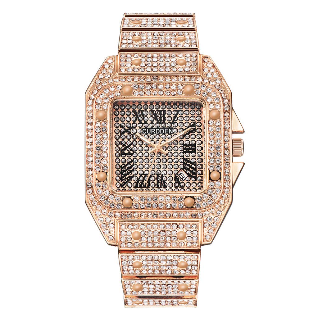 Stainless Steel Diamond Accent Men's Solar Watch - Business Chronograph with Full Calendar Display | Perfect for Office, Formal Events & Everyday Wear