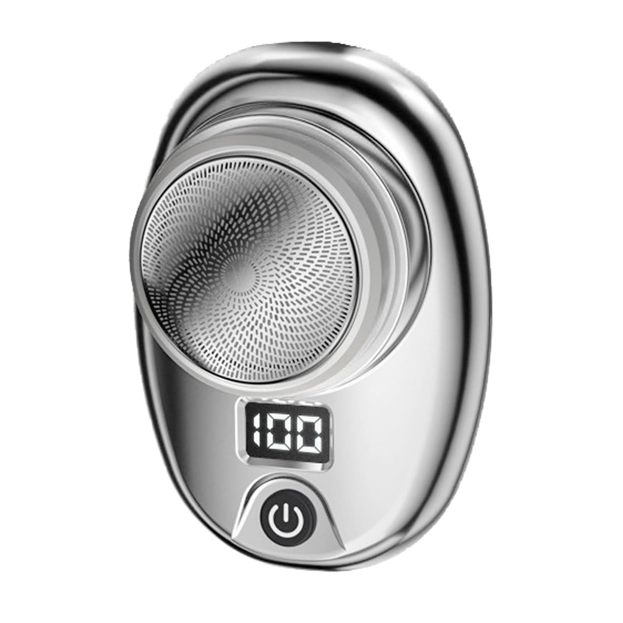 Onthpointe Mini Electric Shaver - Portable USB Rechargeable Wet/Dry Shaver with LED Display for Men - Compact Travel & Car Shaving Kit for Home, Office & On-The-Go Grooming (Silver)