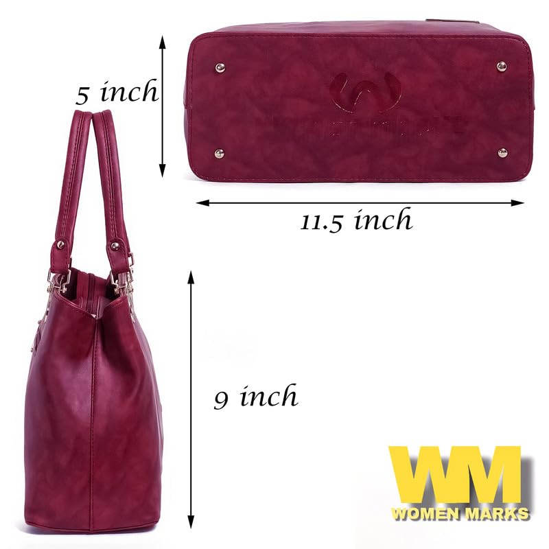 Women's Leather Handbag - Stylish Tote & Shoulder Bag for Work & Travel