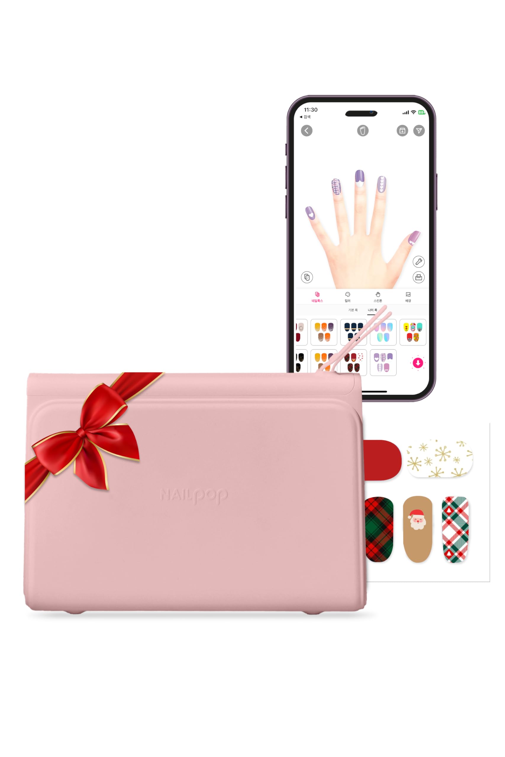 NAILPOP Wireless Automatic Nail Art Printer Machine - Digital Nail Design Printer with 10 Nail Sticker Sheets | Limitless Custom Nail Designs & Easy Operation | Perfect for Home Salon, DIY Nail Art & Professional Nail Technicians (Pink)
