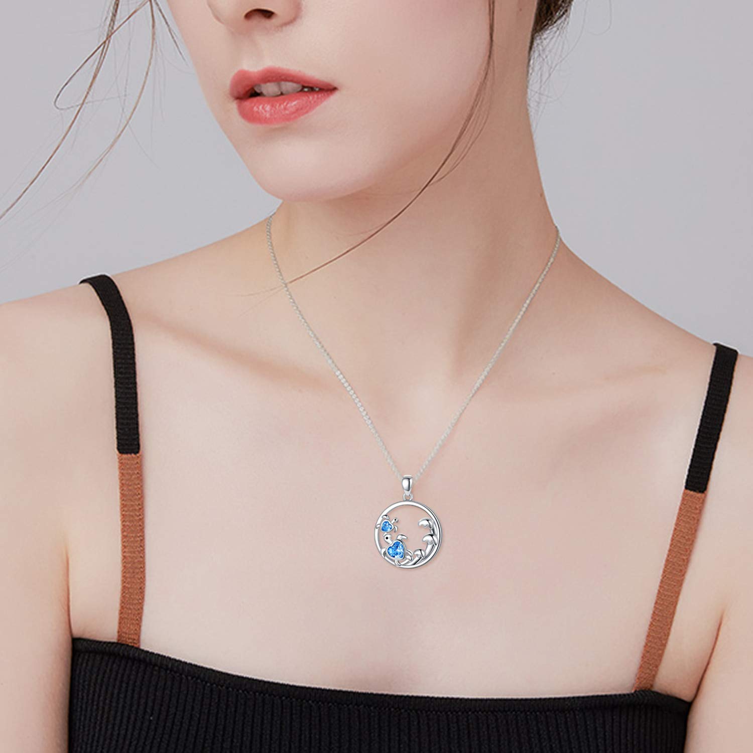 Cute Animal Necklace S925 Sterling Silver - Forever Love Heart Pendant Jewelry for Women, Mom, Birthday & Mother's Day Gifts | Perfect for Everyday Wear, Special Occasions & Heartfelt Surprises