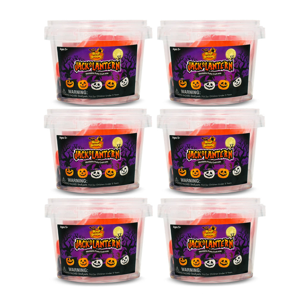Build Buddiez Halloween Jack O'Lantern Craft Kit - 6 Pack DIY Pumpkin Decorating Set for Kids Ages 5+, Perfect for Halloween Party Activities & Classroom Crafts