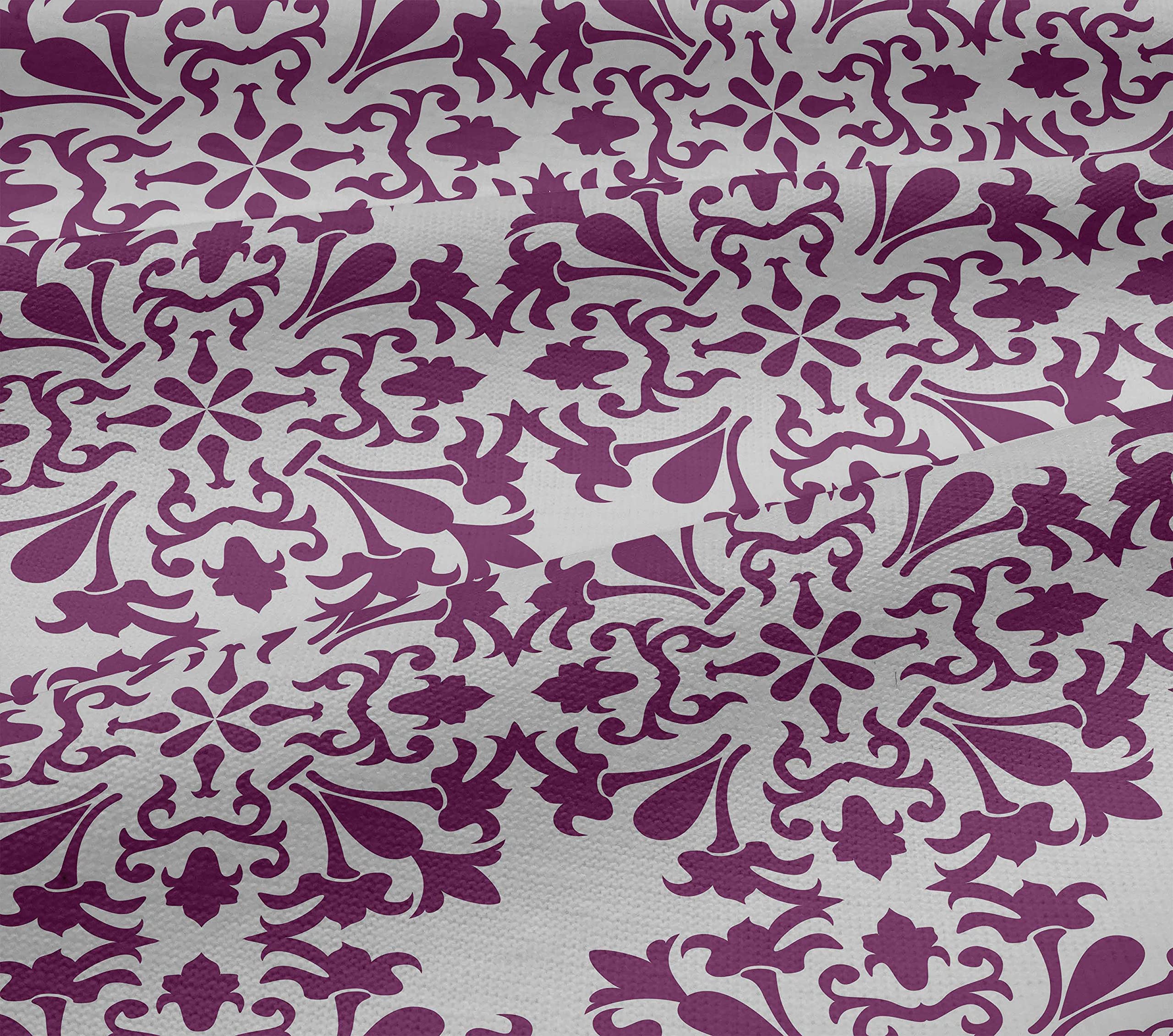 Premium 100% Cotton Jersey Fabric - Purple Asian Mosaic Print, 58