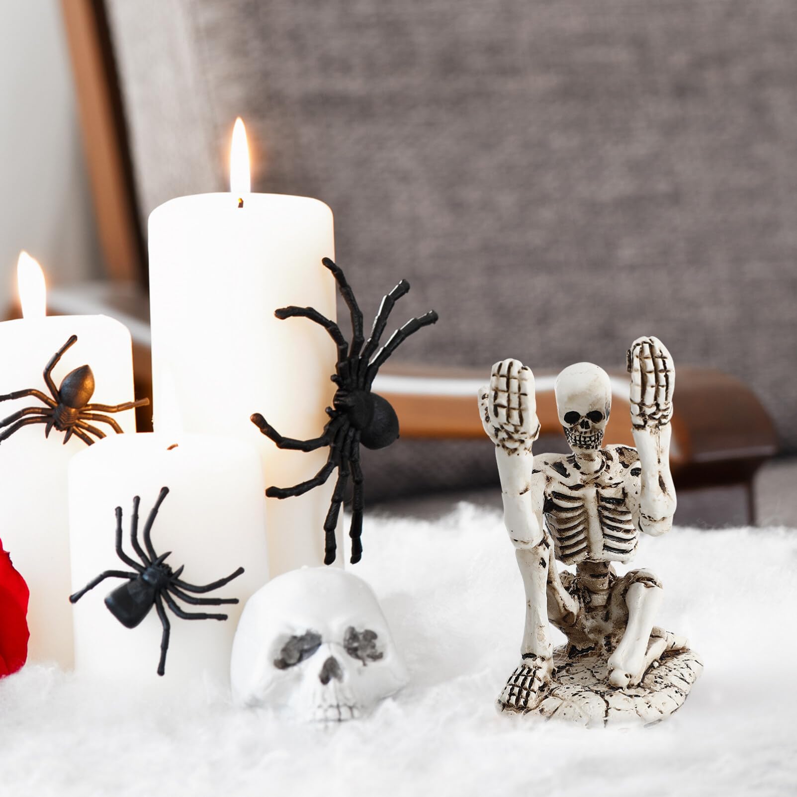 IMIKEYA Skull Pen Holder - Skeleton Pen Display Stand, Makeup Brush Organizer, Fountain Pen Holder for Halloween Home Decor - Perfect for Office Desk, Makeup Vanity & Halloween Party Display