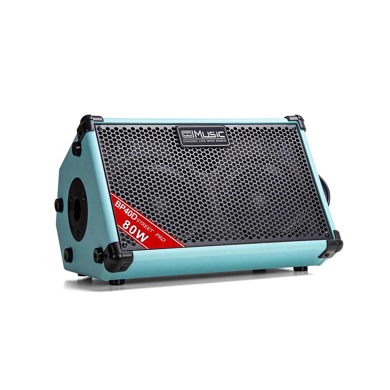 Coolmusic BP40D 80W Portable Bluetooth Acoustic Guitar Amplifier with Reverb, Chorus & Delay Effects - 6 Inputs, 3-Band EQ, Built-in Battery - Perfect for Outdoor Performances, Home Practice & Street Busking