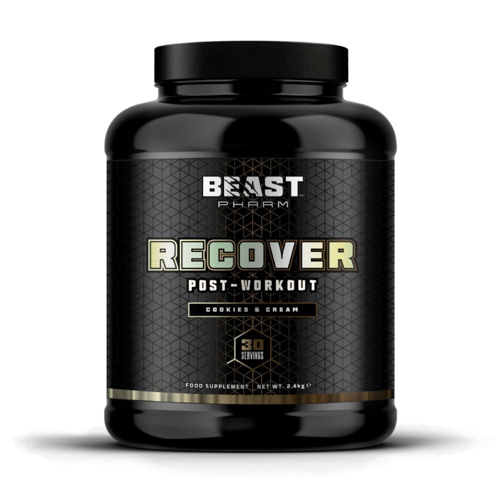 Beast Pharm Recover Post Workout Protein Powder 5.3lb (Cookies & Cream Flavor) - Muscle Recovery & Growth Supplement for Athletes & Bodybuilders After Training