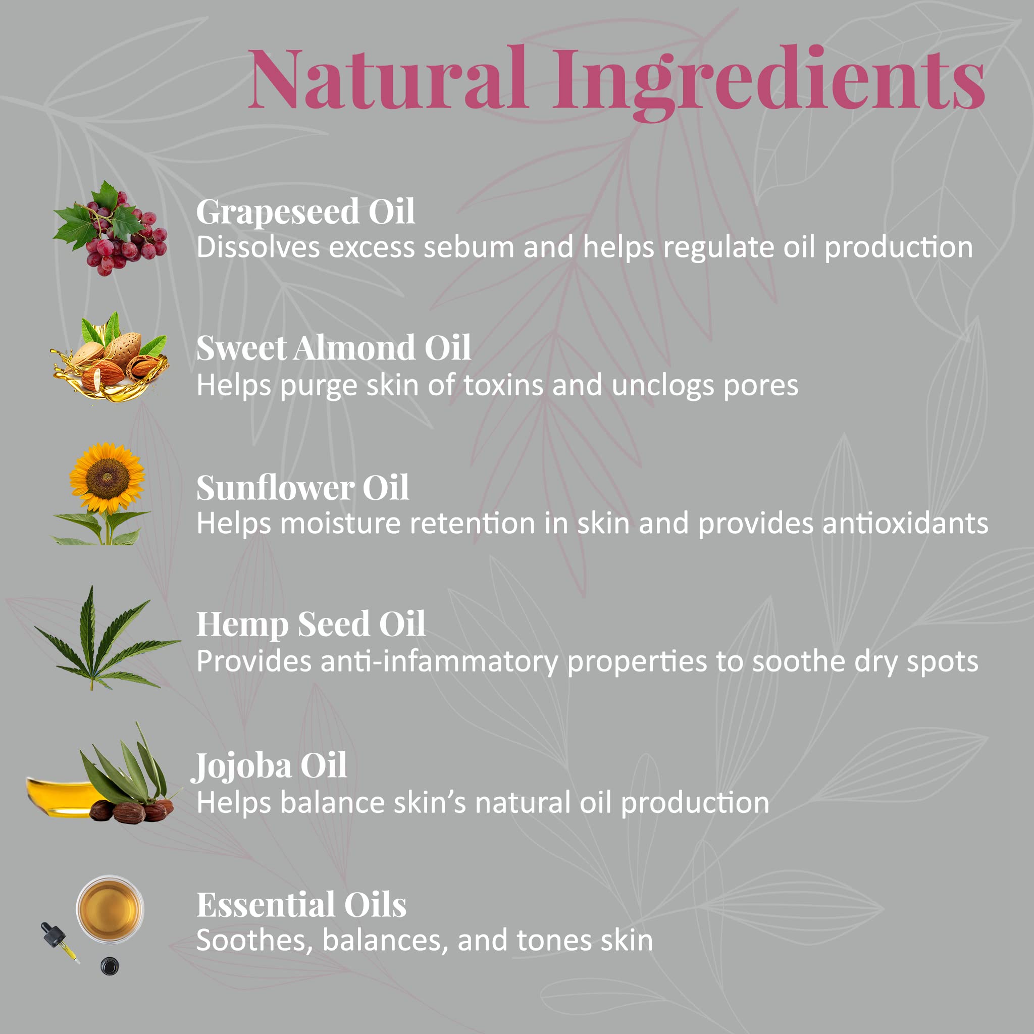 J&L Naturals Organic Face & Body Oil - Jojoba, Grapeseed & Sunflower Oil Blend for Oily, Sensitive, Dry, Combination & Mature Skin - 1 Fl Oz (5 Pack) - Hydrates, Nourishes & Balances Skin - Perfect for Daily Skincare Routine & Nighttime Moisturizing