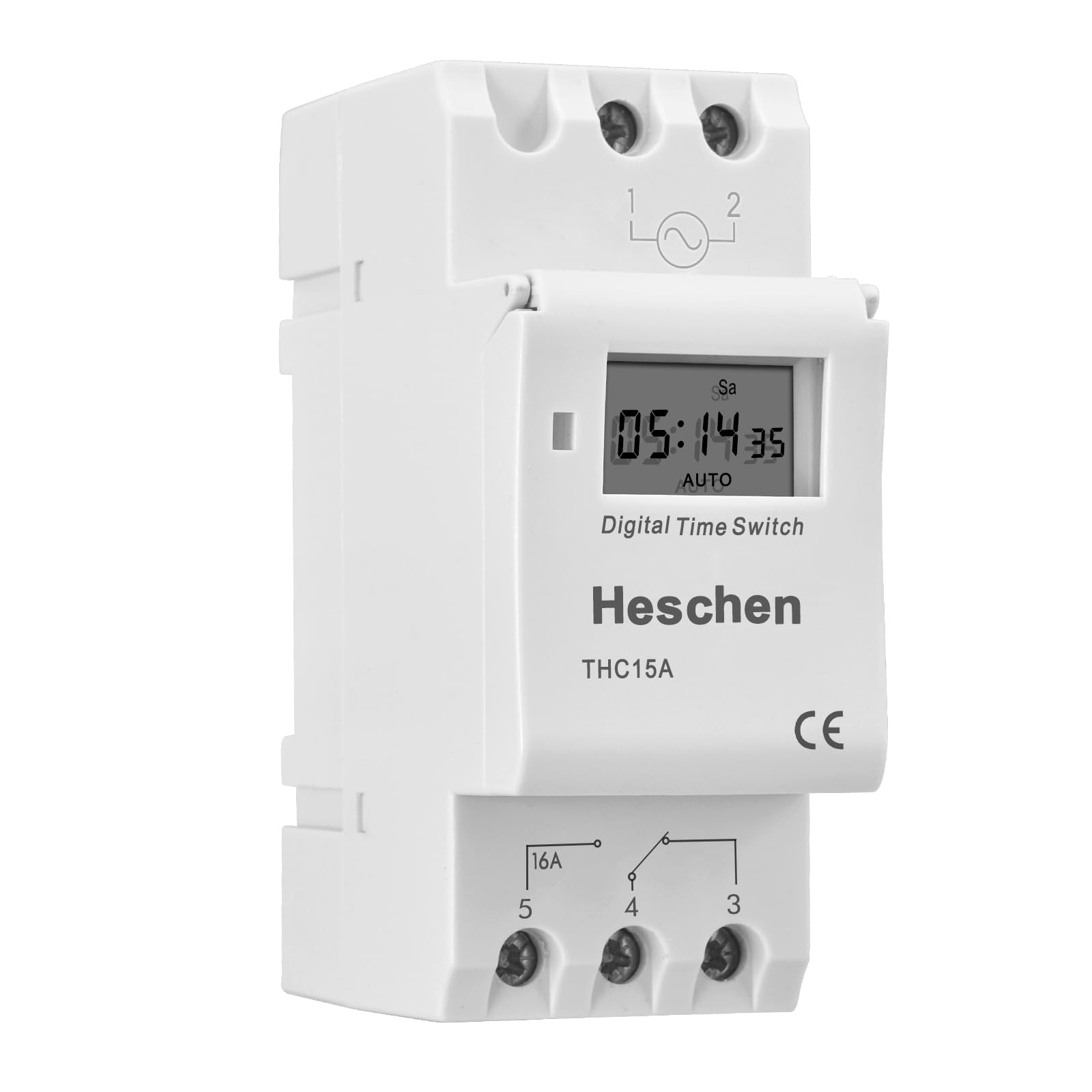 Digital LCD Power Weekly Programmable Timer Relay Switch 16A SPST 35mm DIN Rail - AC220-240V for Home Automation & Industrial Control | Perfect for Lighting, HVAC & Appliance Scheduling