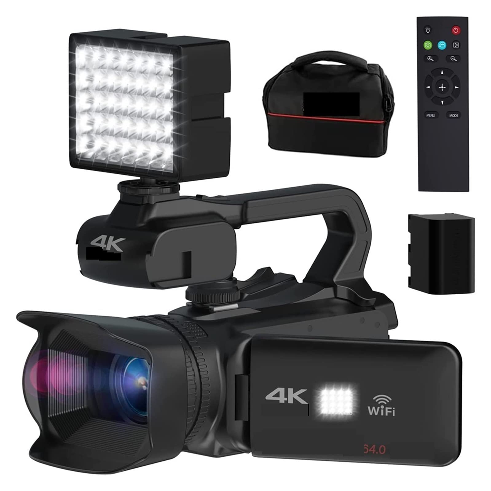 4K UHD Vlog Camcorder with Touch Screen & Microphone for Livestreaming & YouTube
