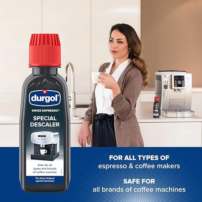 Durgol Swiss Espresso Descaler & Decalcifier - 4.2 fl oz (Pack of 2) - Works with All Espresso Machines & Coffee Makers - Perfect for Home, Office & Cafe Use