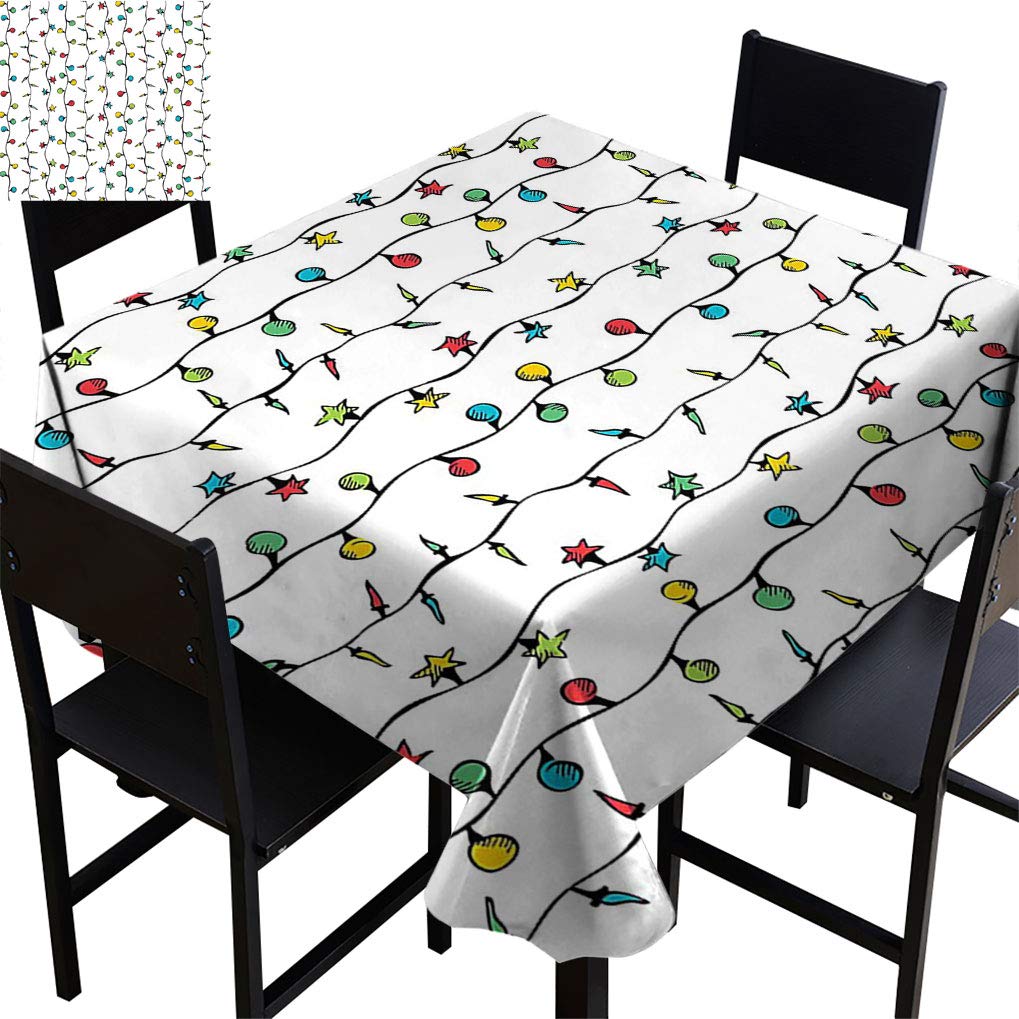 Premium Christmas Star Fairy Lights Printed Tablecloth - 50