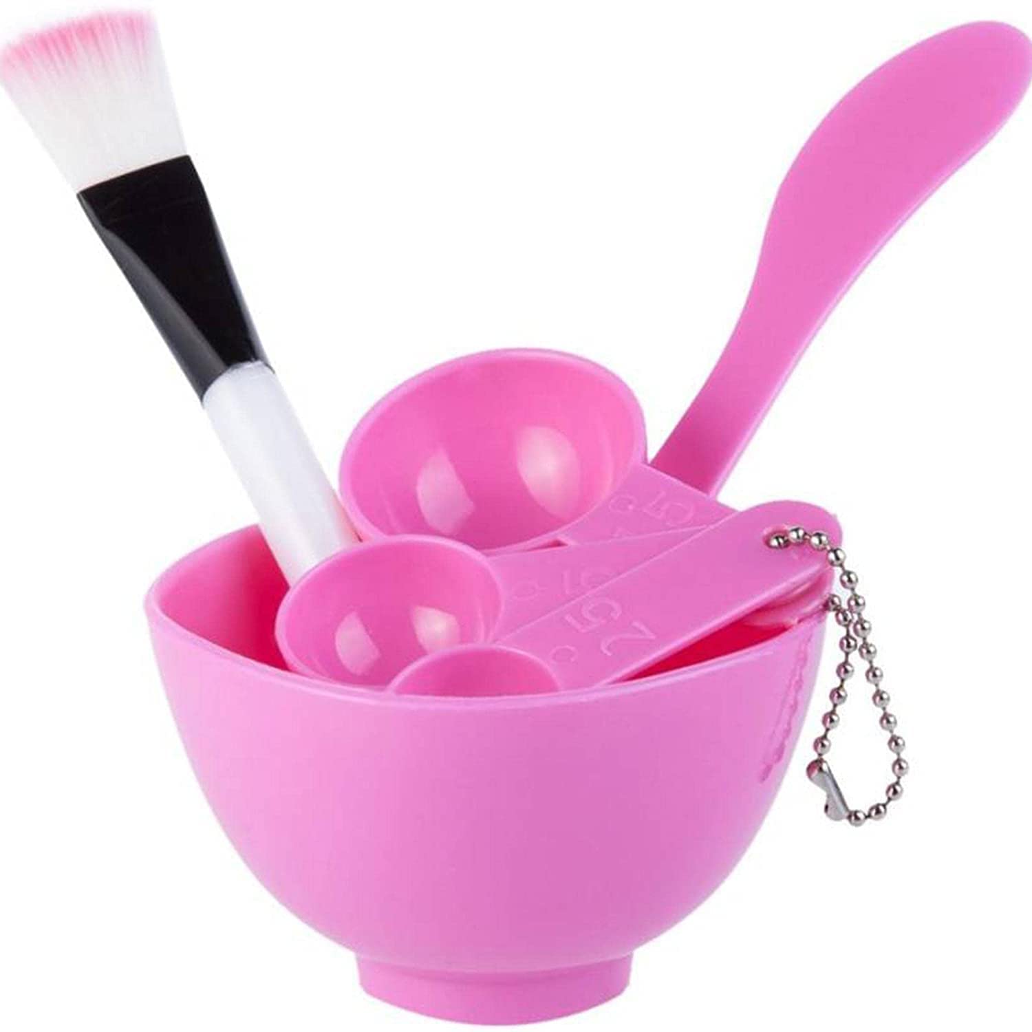 Aishu Professional Facial Bleach Face Mask Mixing Bowl Set - Pink Spa Tools for Skin Lightening & Brightening | Perfect for Salon, Spa & At-Home Skincare Treatments