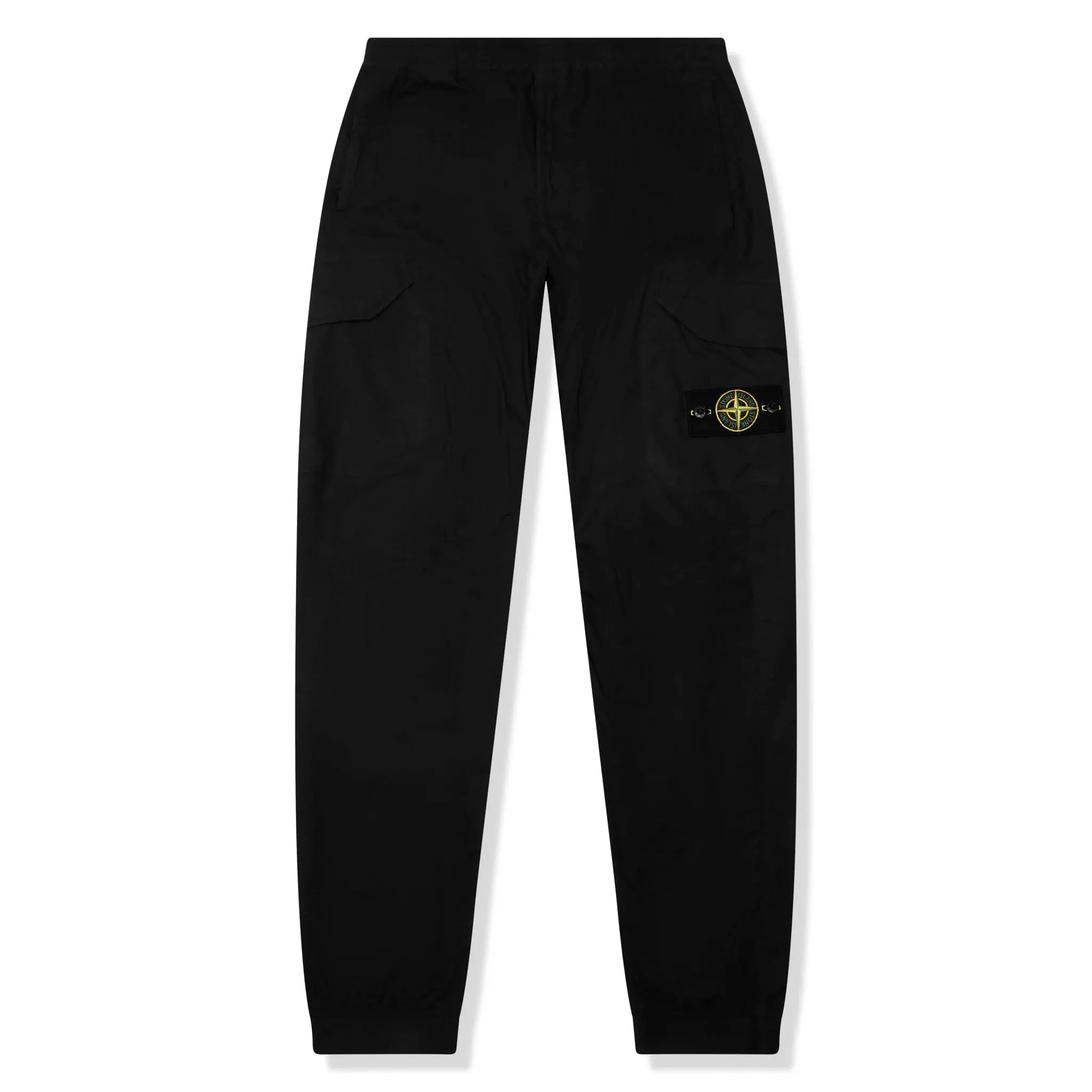 Vintage Stone Island Black Cargo Pants for Men - Military Style Tactical Pants with Multiple Pockets - Perfect for Outdoor, Hiking, and Streetwear Fashion