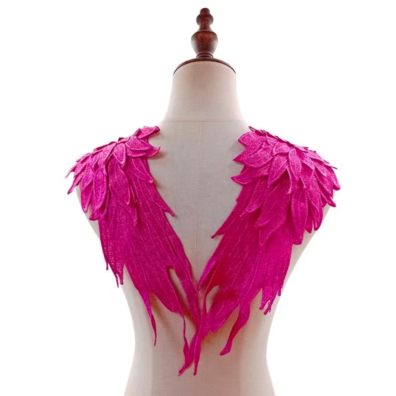 Liveish Angel Wing Applique - Embroidered Rose Wings for Dresses & Shoulder Decor (1 Pair) - Perfect for Costumes, Weddings & Fashion Accessories