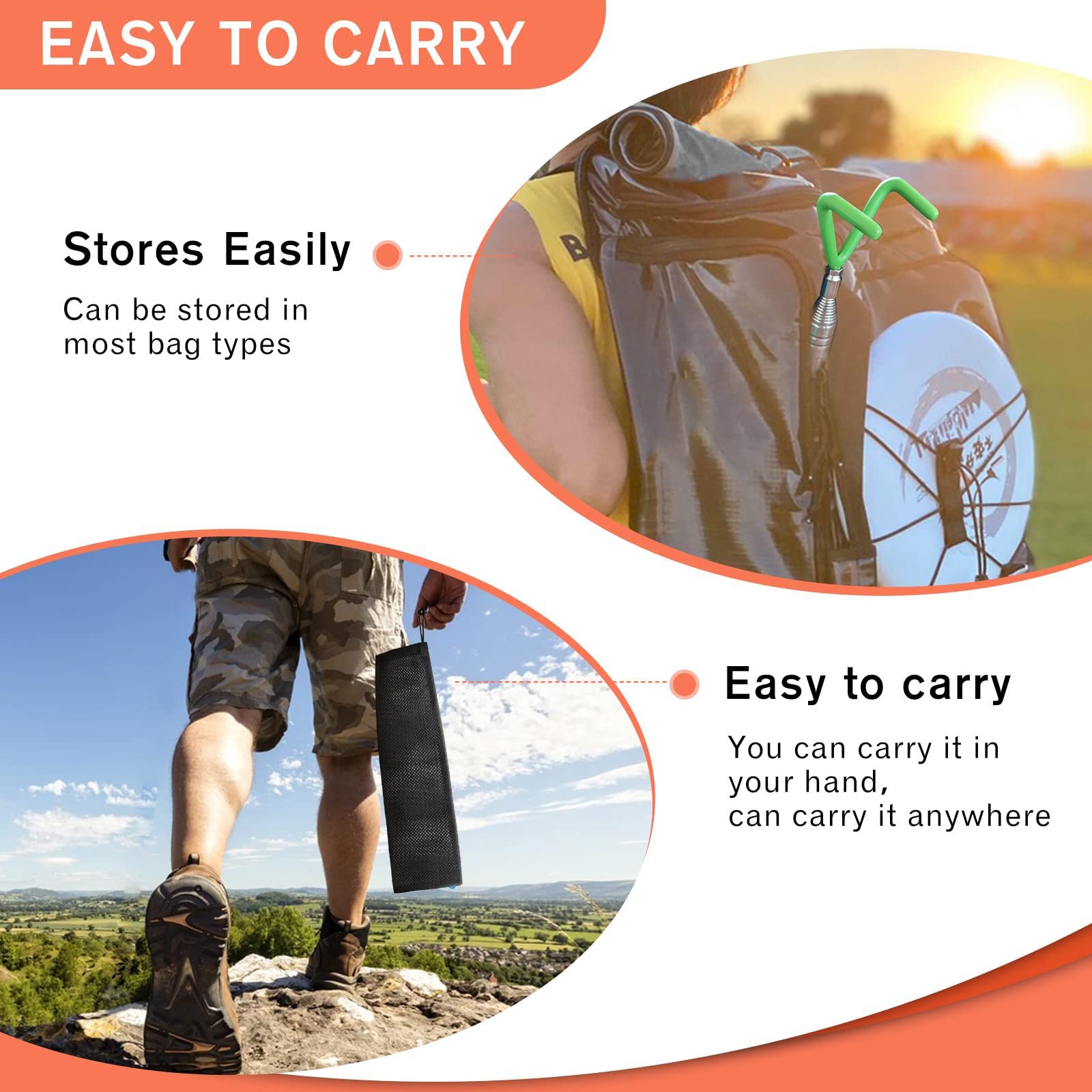 Premium Telescopic Disc Golf Retriever Extends to 10ft - Multifunctional Disc Golf Accessories with Carry Bag - Perfect Starter Kit for Disc Golf Enthusiasts - Ideal for Park Play, Course Retrieval & Outdoor Sports