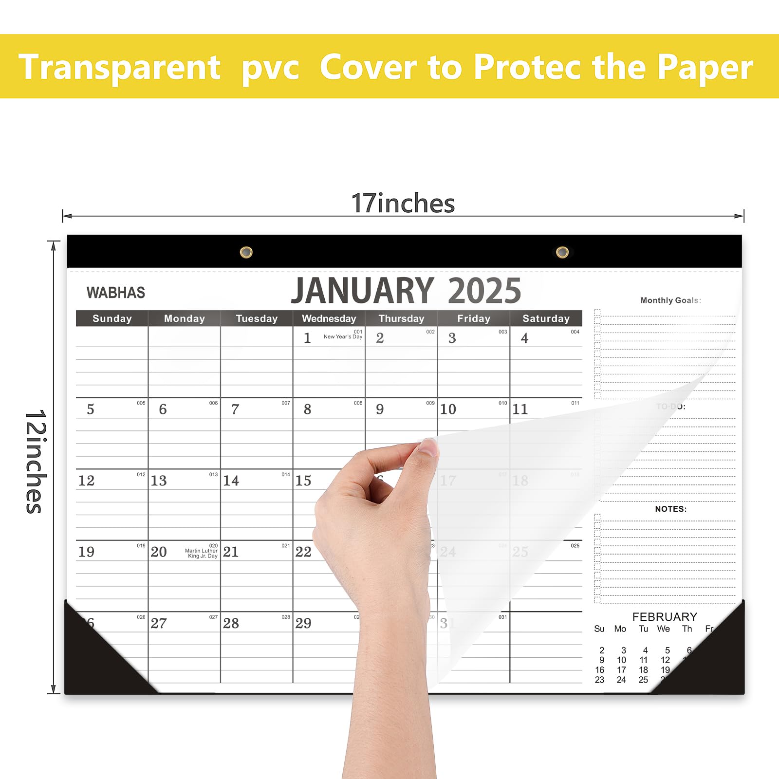 2025-2026 18-Month Desk Calendar (January 2025 - June 2026) | 12x17 Inch Academic & Office Planner | Perfect for School, Work, and Home Organization