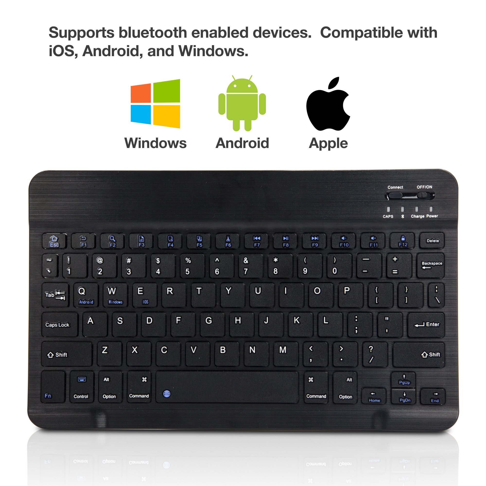 BoxWave SlimKeys Bluetooth Keyboard for Samsung Galaxy Tab A 8.4 (2020) - Ultra Thin Portable Keyboard with Chiclet-Style Keys in Jet Black - Perfect for Travel, Office & Home Use