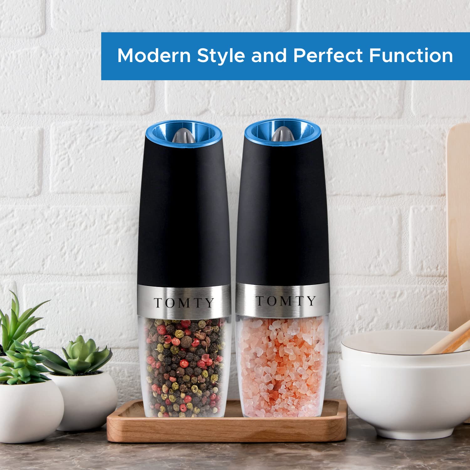 Premium Electric Salt and Pepper Grinder Set - Battery Operated Automatic Seasoning Shakers for Kitchen, BBQ & Dining - Perfect Housewarming Gift for Men & Women - Ideal for Cooking, Grilling & Entertaining