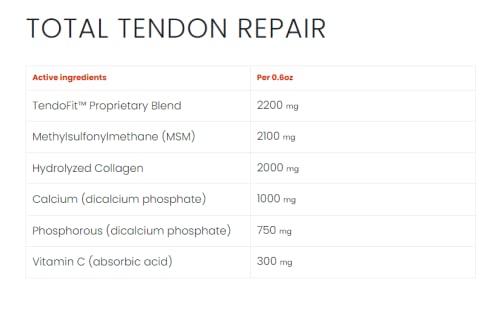 Total Tendon Repair Powder Supplement for Horses – Advanced Formula with Vitamin C, Collagen & MSM for Joint, Ligament & Tendon Support – Promotes Elasticity & Strength – 30 Day Supply – Ideal for Performance Horses & Recovery