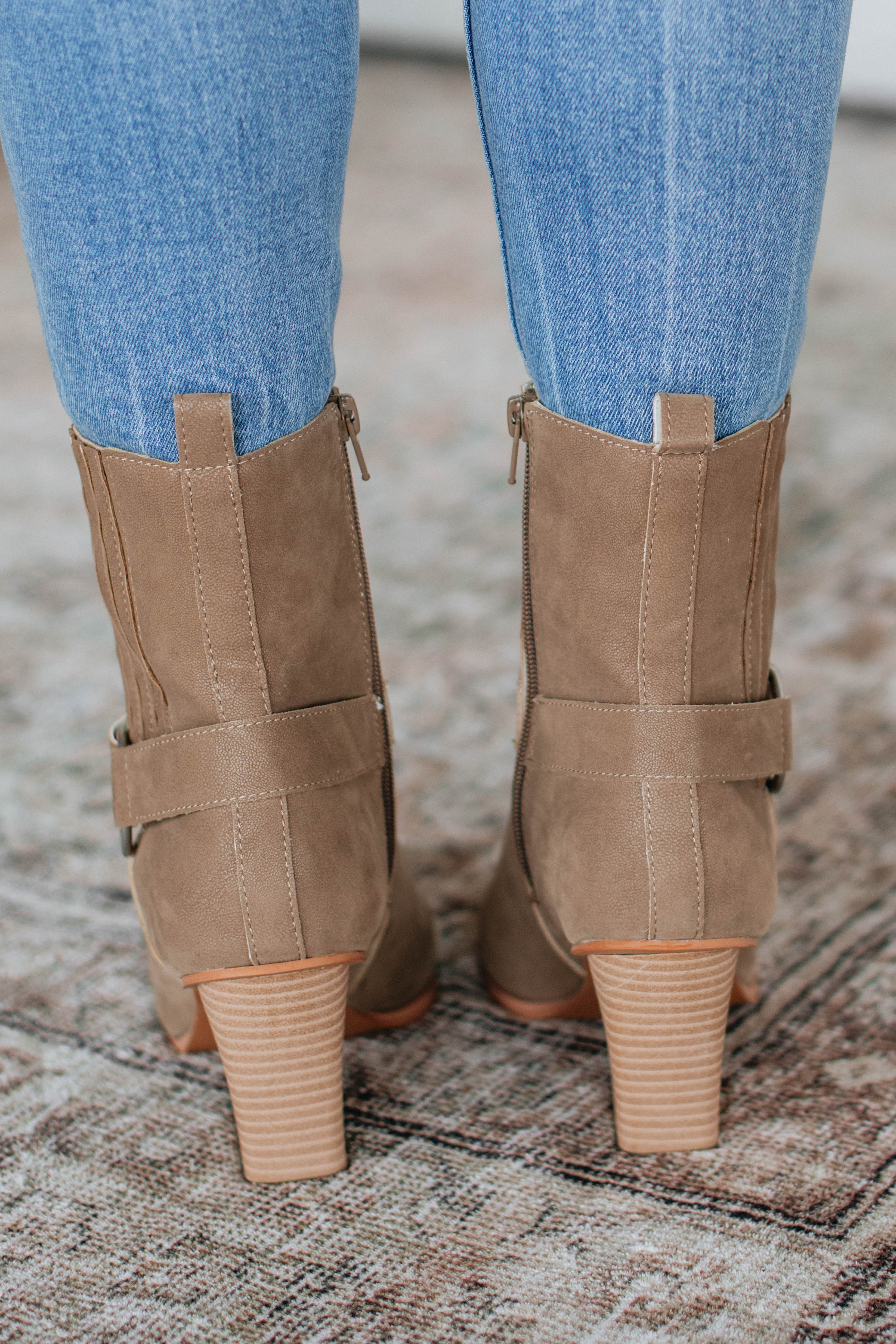 Reckless Attitude Boots in Dark Taupe - Stylish Women's Ankle Boots for Fall & Winter Fashion | Perfect for Casual Outfits, Date Nights & Office Wear