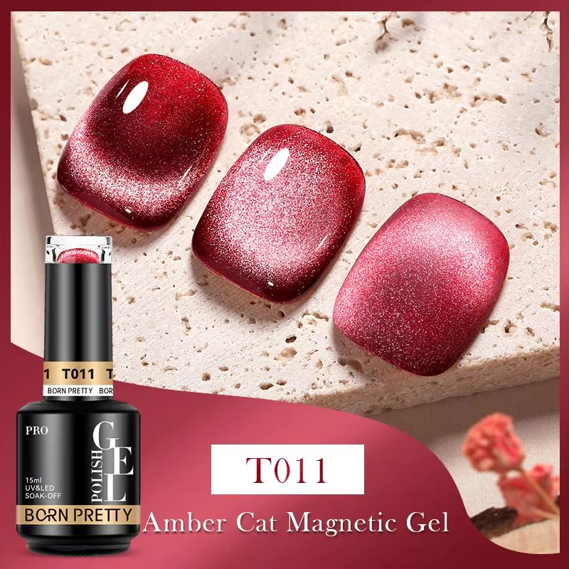 Born Pretty Jelly Amber Cat Eye Magnetic Gel Polish - 15ml Nail Art for Stunning Magnetic Cat Eye Effect, Perfect for Salon & Home Manicures