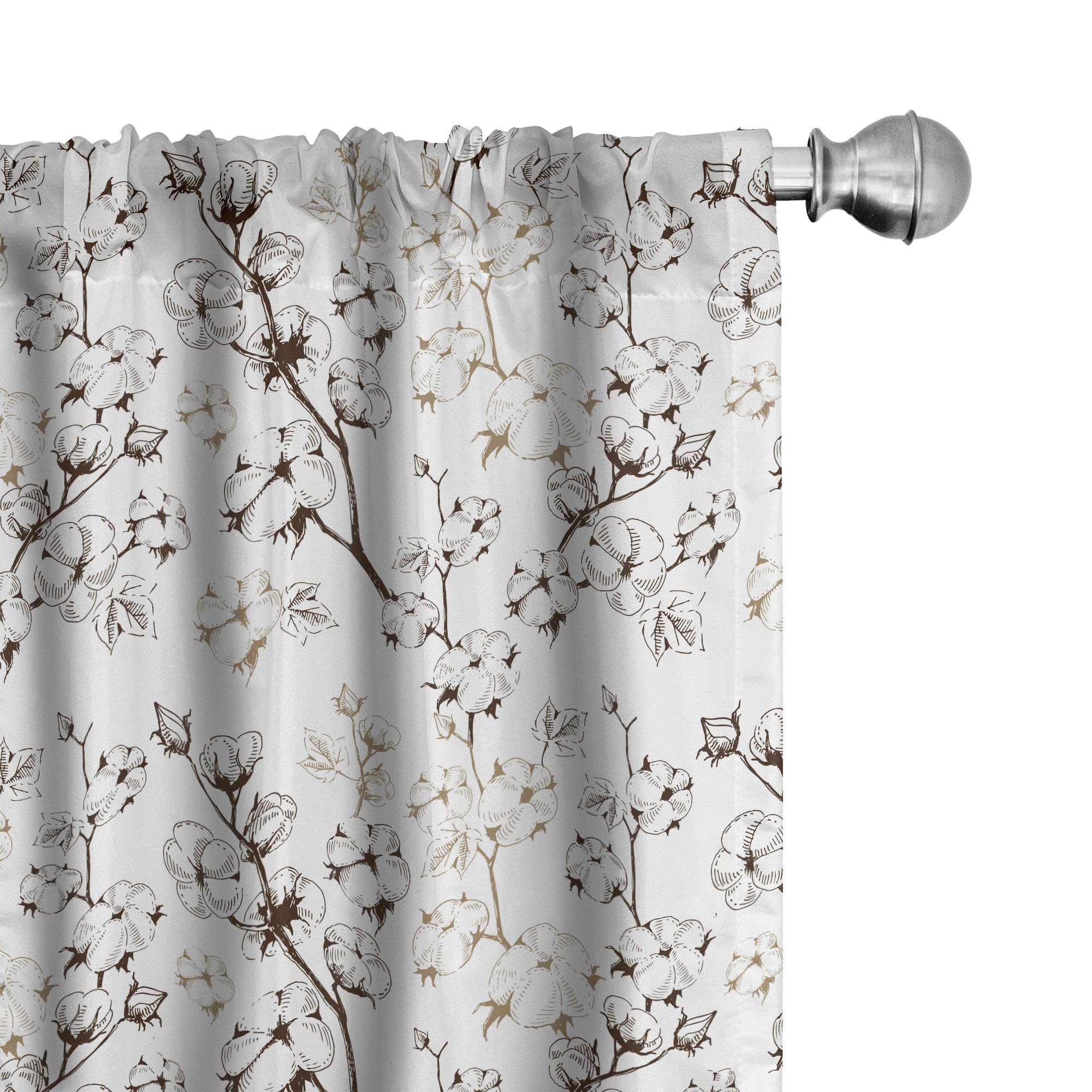 Ambesonne Farmhouse Botanical Window Curtains - Fluffy Plant Outlines Harvest Nature Print, Lightweight Home Decor 2-Panel Set with Rod Pocket (28